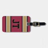 Monogram Red en Gold Sport Stripes Bagagelabel (Voorkant horizontaal)