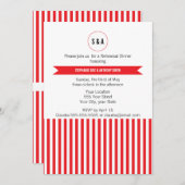 Monogram Red en White Stripes Pattern Rehearsal Kaart (Voorkant / Achterkant)