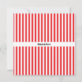 Monogram Red en White Stripes Pattern Rehearsal Kaart (Achterkant)