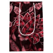 Monogram Red  Floral GIft Bag Medium Cadeauzakje (Achterkant)