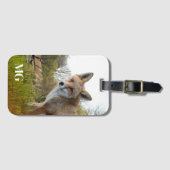 Monogram Red Fox Wildlife en Natuur Bagagelabel (Voorkant (horizontaal))