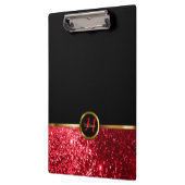 Monogram Red Glitter Design Klembord (Links)