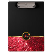 Monogram Red Glitter Design Klembord (Voorkant)