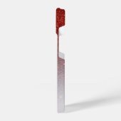 Monogram Red Glitter Ombre iPhone Hoesje (Linkerkant)