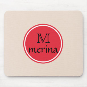 Monogram Red Gold Cirkel Muismat