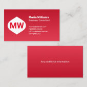 Monogram Red Gradient Company Visitekaartje (Voorkant / Achterkant)