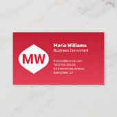 Monogram Red Gradient Company Visitekaartje (Voorkant)