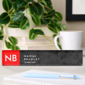Monogram Red Gray Pattern Modern Naambordje