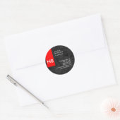 Monogram Red Gray Pattern Moderne Consultant Ronde Sticker (Envelop)