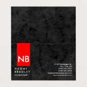 Monogram Red Gray Pattern Moderne Consultant Visitekaartje (Buitenkant ongevouwen)