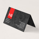 Monogram Red Gray Pattern Moderne Consultant Visitekaartje (Voorkant)