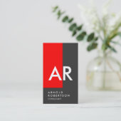 Monogram Red Grey Consultant Visitekaartje (Staand voorkant)