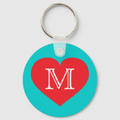 Monogram Red Heart Sleutelhanger (Voorkant)