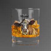 Monogram Red Holstein Koe Melkpoeder Boerderij Whisky Glas