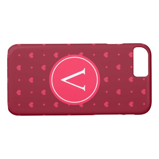 Monogram Red Hot Hearts Case-Mate iPhone Case (Achterkant (Horizontaal))
