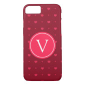 Monogram Red Hot Hearts Case-Mate iPhone Case (Achterkant)
