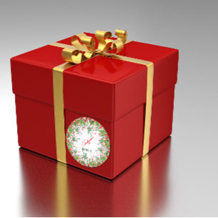 Monogram Red Kerstmis Greenery Classic Round St Ronde Sticker