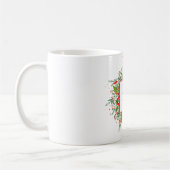 Monogram Red met Kerstmis Greenery Koffiemok (Links)