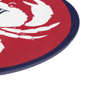Monogram Red Navy Blue White Crab Nautical Snijplank (Hoek)