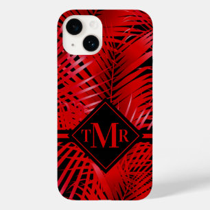 Monogram Red Palm Case-Mate iPhone 14 Hoesje