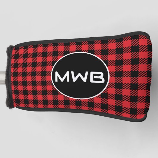 Monogram Red Plaid Golfblad Putter Head Hoesje Golfheadcover (Voorkant)