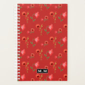 Monogram  Red Poppies Pattern Planner (Voorkant)