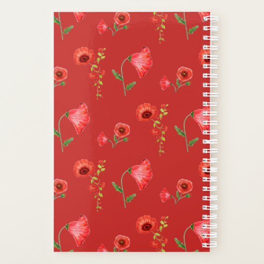 Monogram  Red Poppies Pattern Planner (Achterkant)
