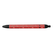 Monogram Red Poppies Pattern Zwarte Inkt Pen (Voorkant)