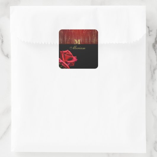 Monogram Red Rose Sticker (Tas)