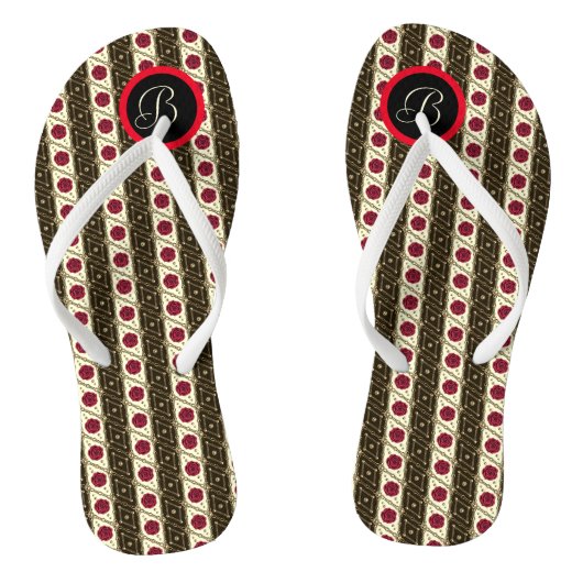 Monogram Red Rose Teenslippers (Voetbed)