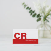 Monogram Red Stripe White Consultant Visitekaartje (Staand voorkant)