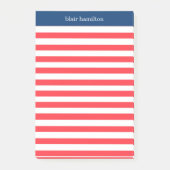 Monogram Red Striped Post-it® Notes (Voorkant)
