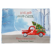 Monogram Red Truck Kerstliefde en Good Cheer Groot Cadeauzakje (Voorkant)