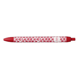 Monogram Red Valentine Heart Pattern Zwarte Inkt Pen