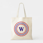 Monogram Red White en Blue Stars Patriotic Tote Bag (Achterkant)
