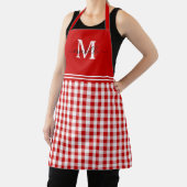 Monogram Red White Gingham Black Naam Schort (Insitu)