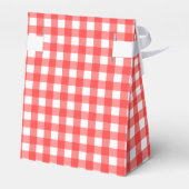 Monogram Red White Gingham Check Patroon Bedankdoosjes (Achterkant)