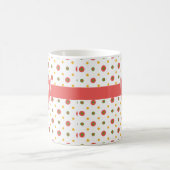 Monogram Red White Polka Dots Ringer Coffee Mok (Center)