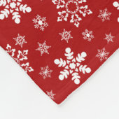 Monogram Red White Snowflake Holiday Kerstmis Fleece Deken (Hoek)