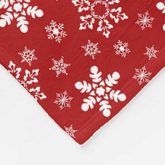Monogram Red White Snowflake Holiday Kerstmis Fleece Deken (Hoek)