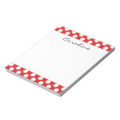 Monogram Red White Trendy Fun Polka Dot Pattern Notitieblok (Linkerzijde)