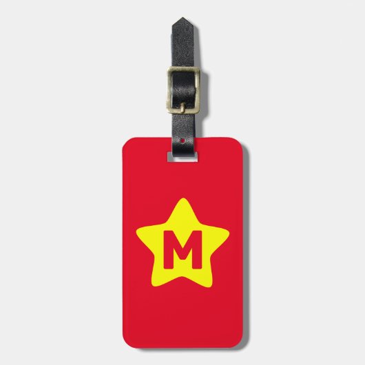 Monogram Red Yellow Star Bagagelabel (Voorkant verticaal)