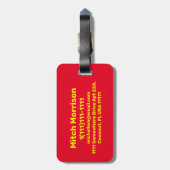 Monogram Red Yellow Star Bagagelabel (Achterkant verticaal)