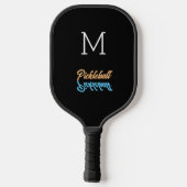 Monogram Reflectie Eenvoudig Minimalistisch Modern Pickleball Paddle (Achterkant)