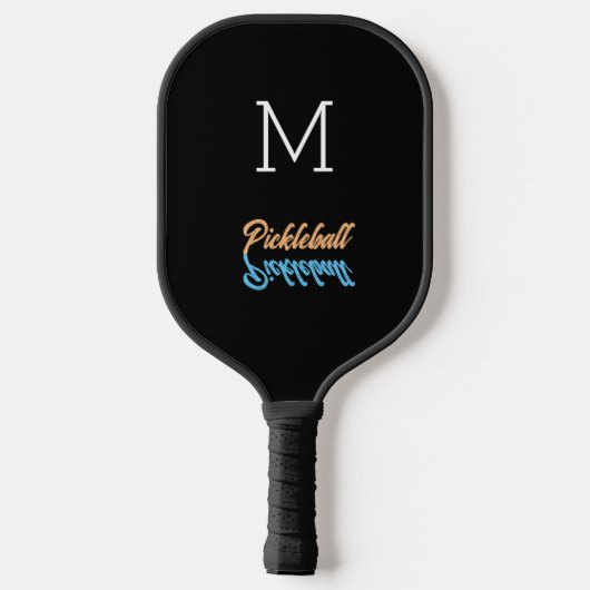 Monogram Reflectie Eenvoudig Minimalistisch Modern Pickleball Paddle (Achterkant)