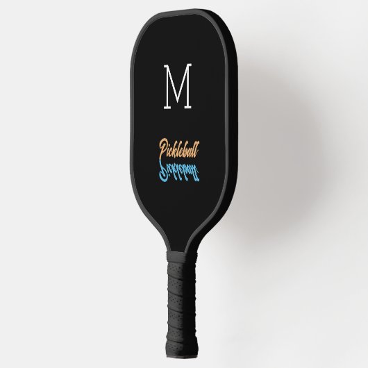 Monogram Reflectie Eenvoudig Minimalistisch Modern Pickleball Paddle (Links)
