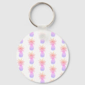 Monogram Regenboog Ananas Tropisch Patroon Sleutelhanger (Achterkant)