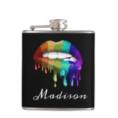 Monogram Regenboog Bijtende Lippen Drips Heupfles (Voorkant)