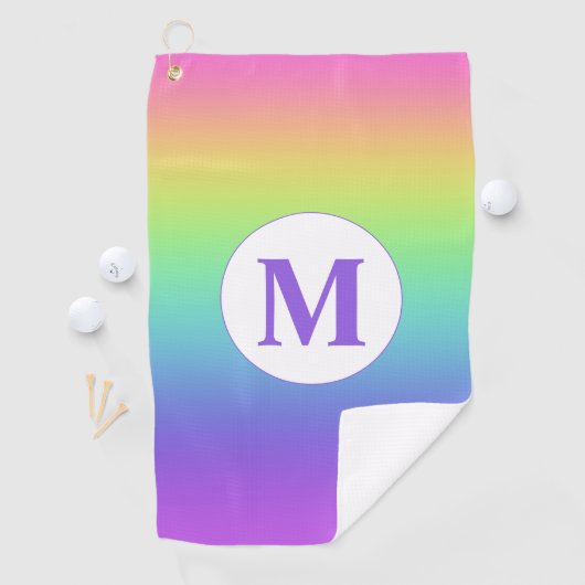 Monogram Regenboog Golfhanddoek (Insitu)