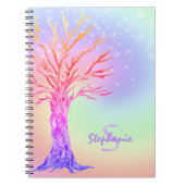 Monogram Regenboog Kleuren Meisje Notitieboek (Voorkant)